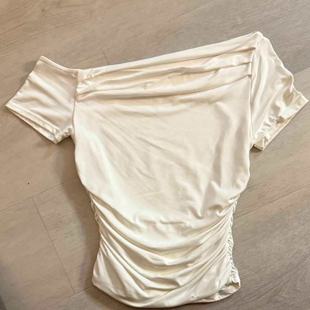 Elegant Cream Off-Shoulder Women's Top